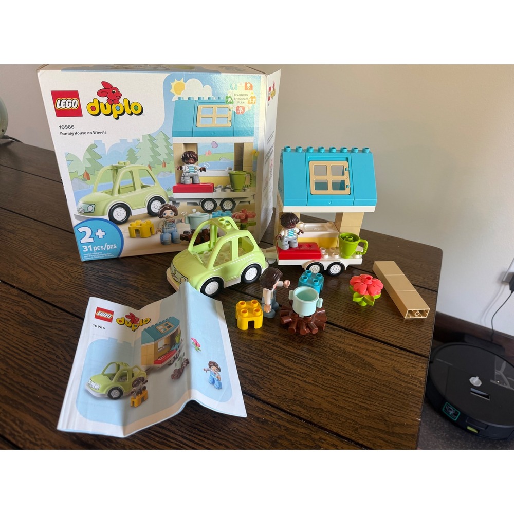 LEGO Duplo Family House on Wheels Toddler Set Green Car Excellent Camping